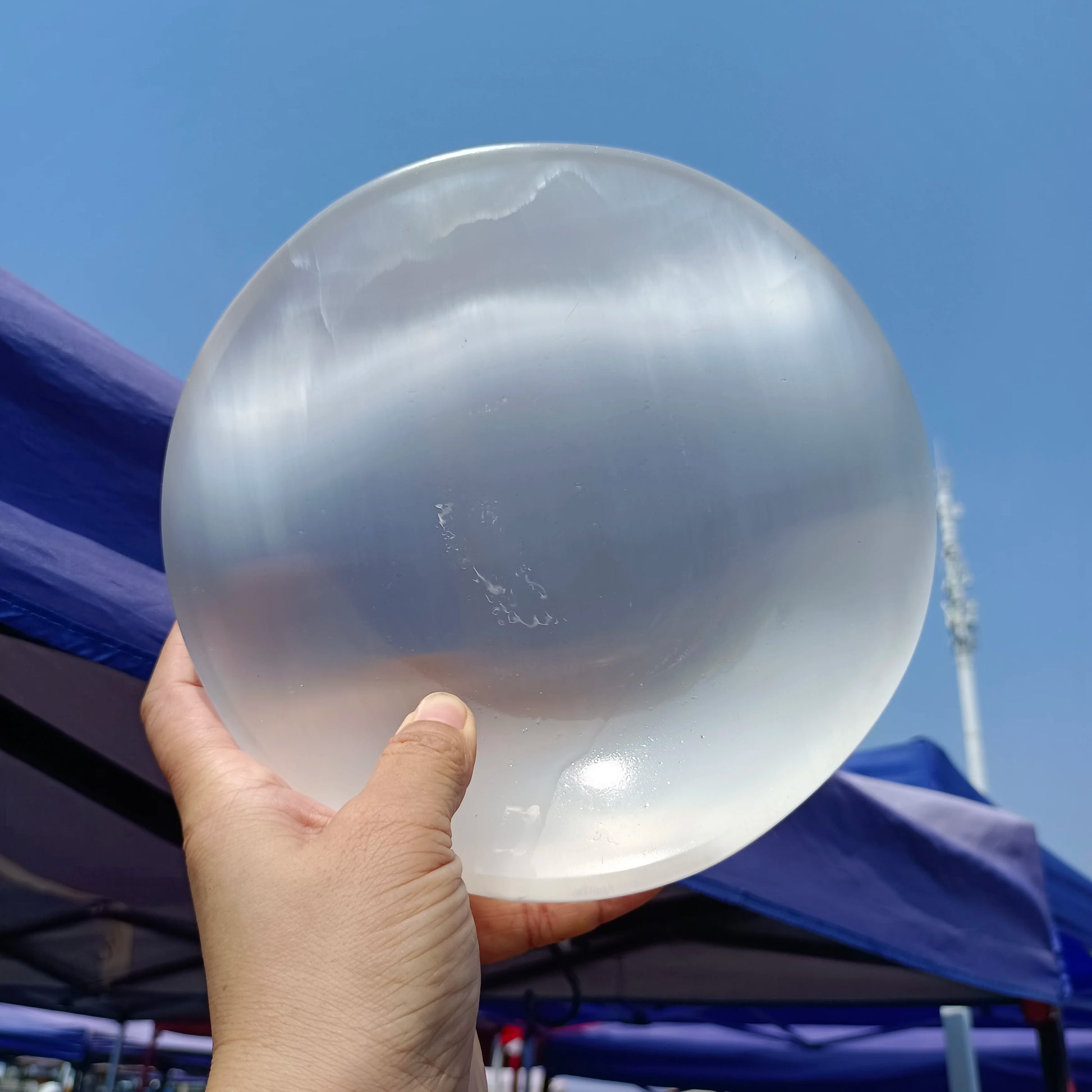White Selenite Bowl-ToShay.org
