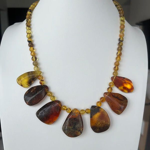 Yellow Amber Necklace-ToShay.org