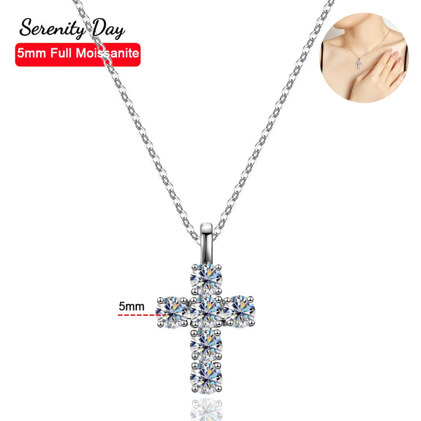 Silver Diamond Cross Necklace-ToShay.org
