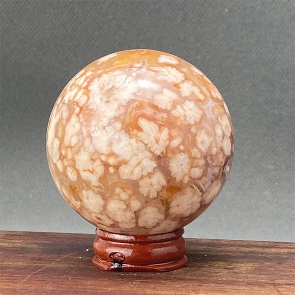 Red Cherry Blossom Agate Ball-ToShay.org