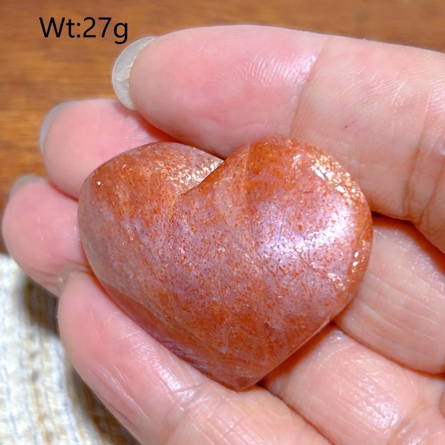 Orange Sunstone Heart-ToShay.org