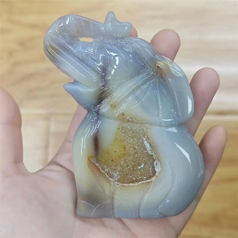 Grey Agate Geode Elephant-ToShay.org