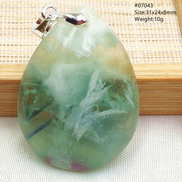 Green Feather Fluorite Pendant-ToShay.org