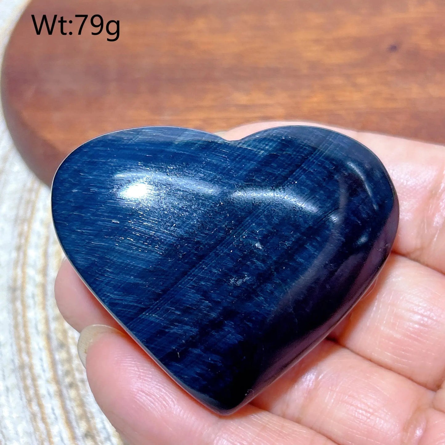 Blue Flash Tiger Eye Heart-ToShay.org