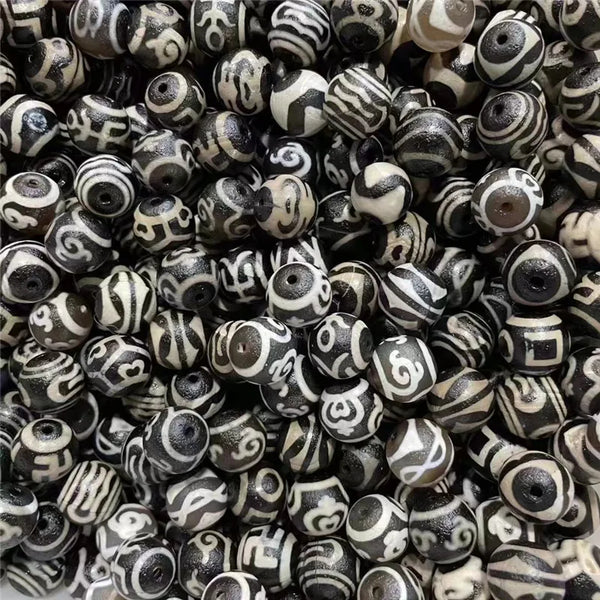 Black Agate Dzi Bead-ToShay.org