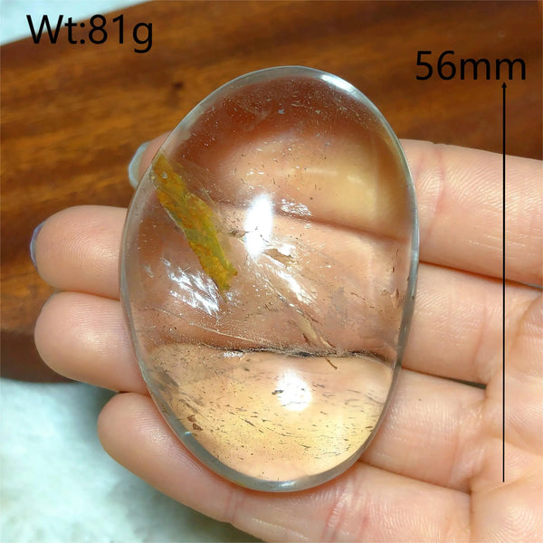 Clear Smokey Quartz Palm Stone-ToShay.org
