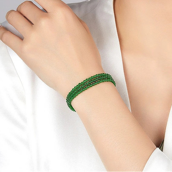 Green Jadeite Wrap Bracelet-ToShay.org