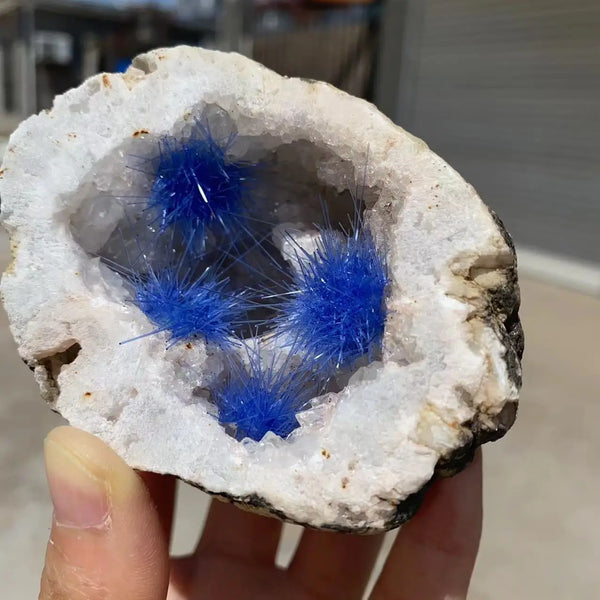 Blue Hair Azurite Crystal Cluster-ToShay.org