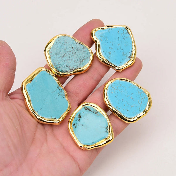 Blue Turquoise Slice Beads-ToShay.org