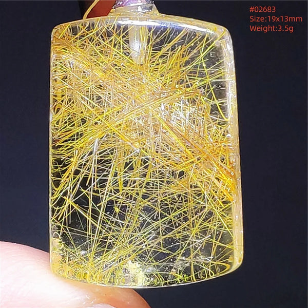 Gold Rutilated Quartz Pendant-ToShay.org