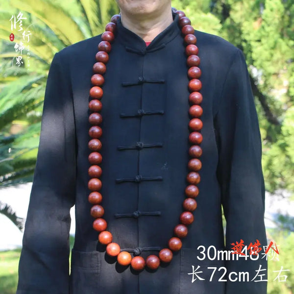 Wood Pear Buddha Necklace-ToShay.org