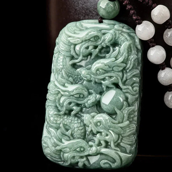 Green Jade Dragon Pendant-ToShay.org