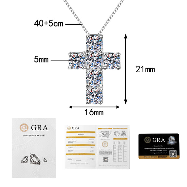 Silver Diamond Cross Necklace-ToShay.org