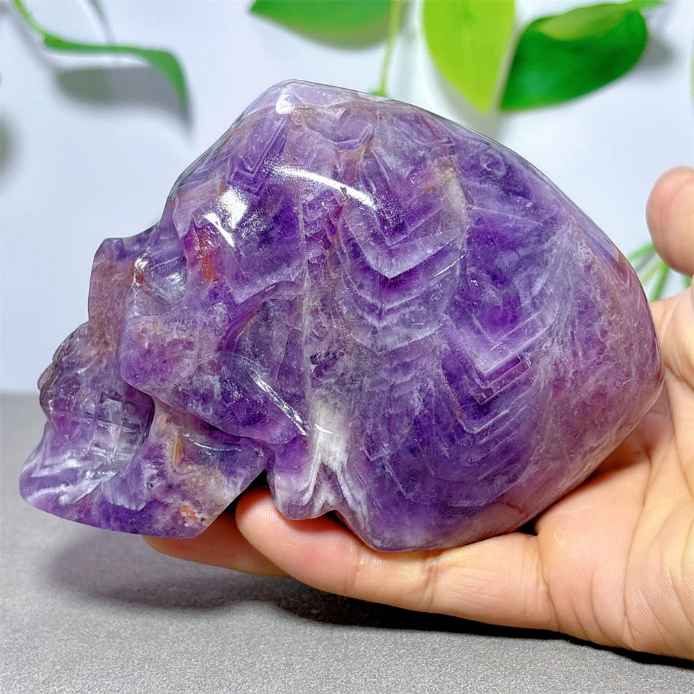 Dream Amethyst Skull Crystal Natural Stone Quartz Stone Minerals Home Decoration Reiki Gifts Energy Healing Spiritual Luck Love-ToShay.org