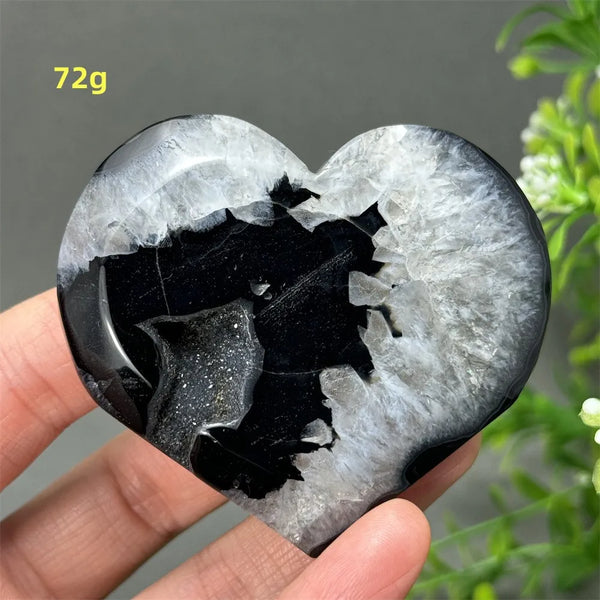 Black Agate Geode Heart-ToShay.org