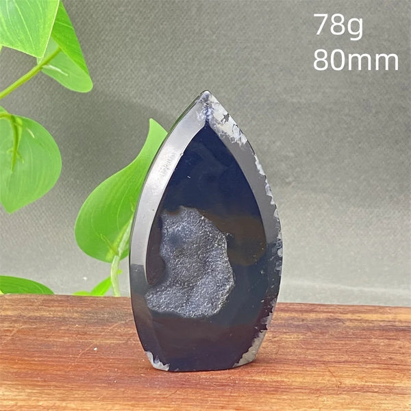 Black Agate Geode Flame-ToShay.org