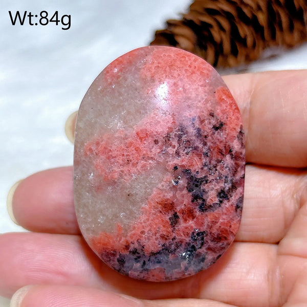 Pink Rhodonite Palm Stone-ToShay.org