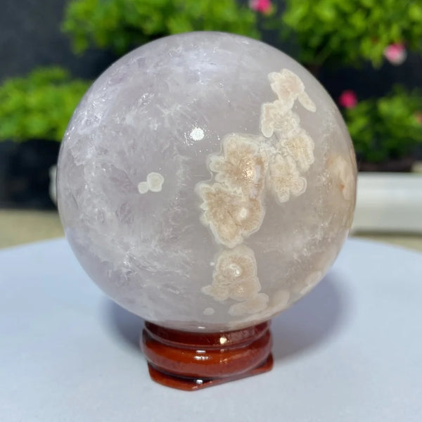 Pink Cherry Blossom Agate Ball-ToShay.org
