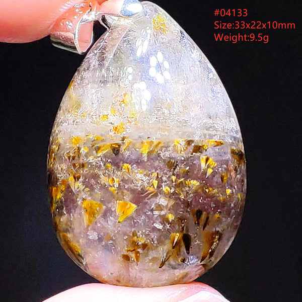 Purple Rutilated Auralite Pendant-ToShay.org