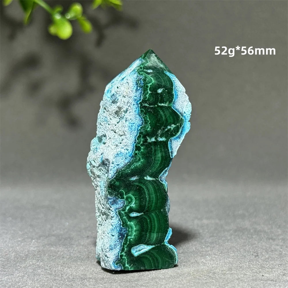 Blue Chrysocolla Malachite Point-ToShay.org