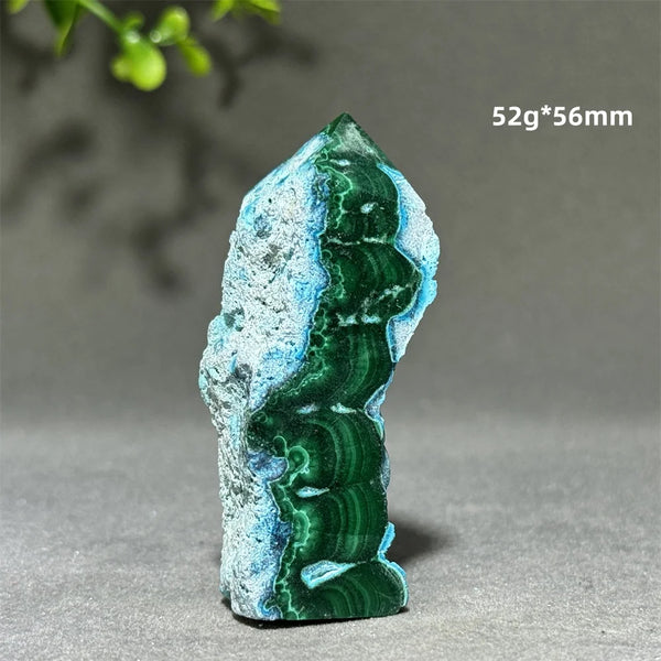 Blue Chrysocolla Malachite Point-ToShay.org