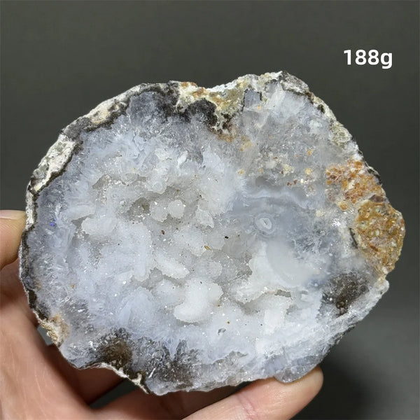White Agate Crystal Cave Egg-ToShay.org
