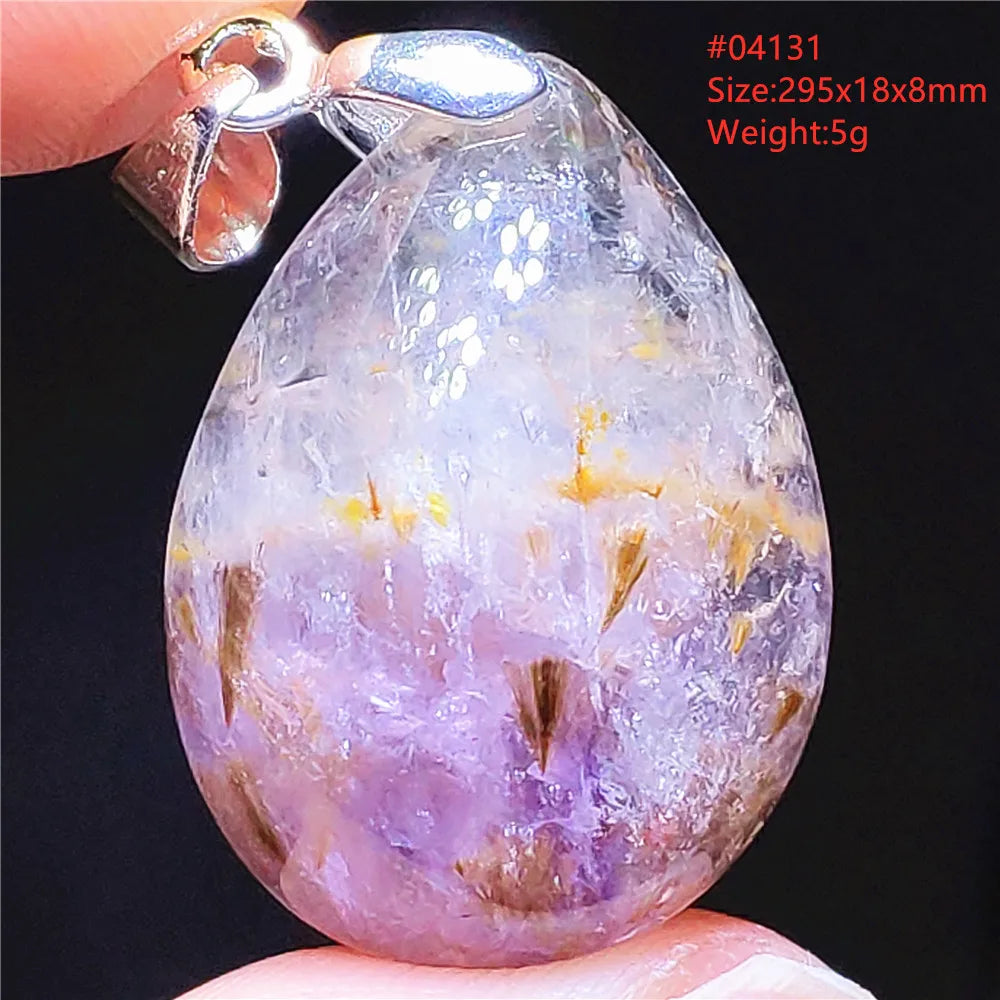Purple Rutilated Auralite Pendant-ToShay.org