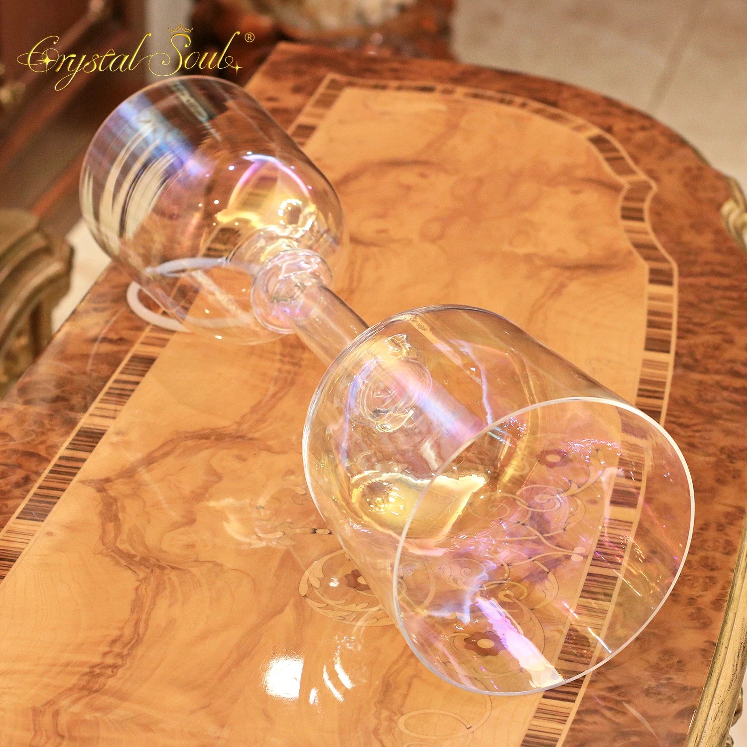 Clear Crystal Double Singing Bowl-ToShay.org