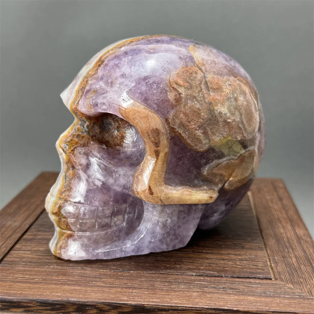 Natural Fantasy Amethyst Skull Hand-Carved Skull Aura Super Energy Home Decoration Witchcraft Altar Meditation Ornaments-ToShay.org