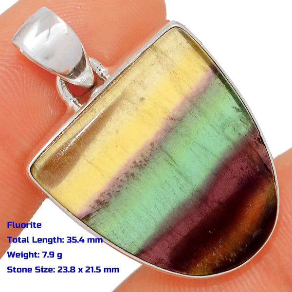 Rainbow Fluorite Pendant-ToShay.org