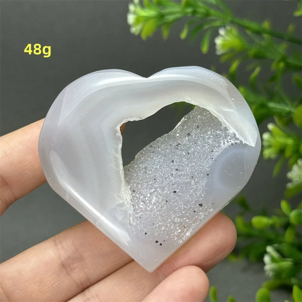 Grey Agate Geode Heart-ToShay.org