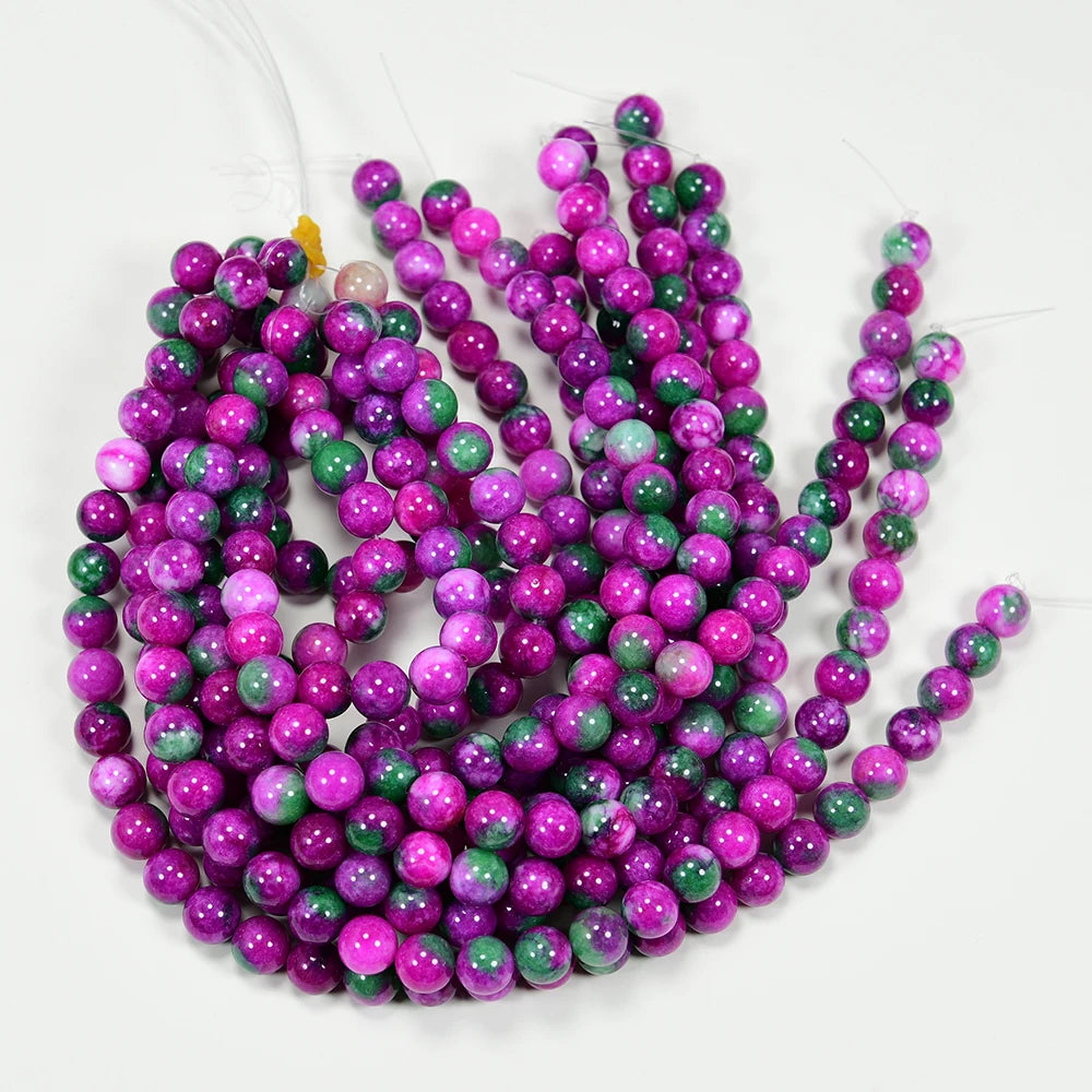 Pink Rose Green Jade Beads-ToShay.org