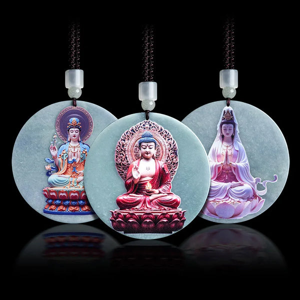Blue Jadeite Guanyin Pendant-ToShay.org