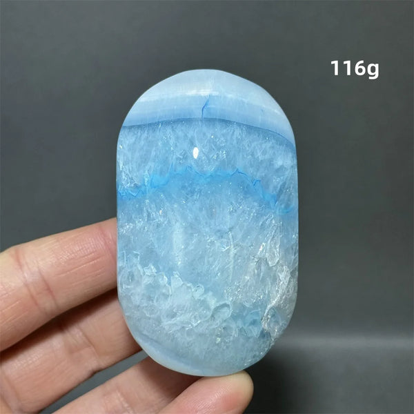 Blue Agate Palm Stone-ToShay.org