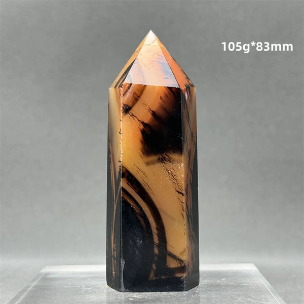 Black Red Striped Agate Wand-ToShay.org