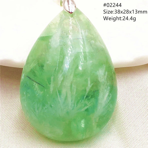 Green Feather Fluorite Pendant-ToShay.org