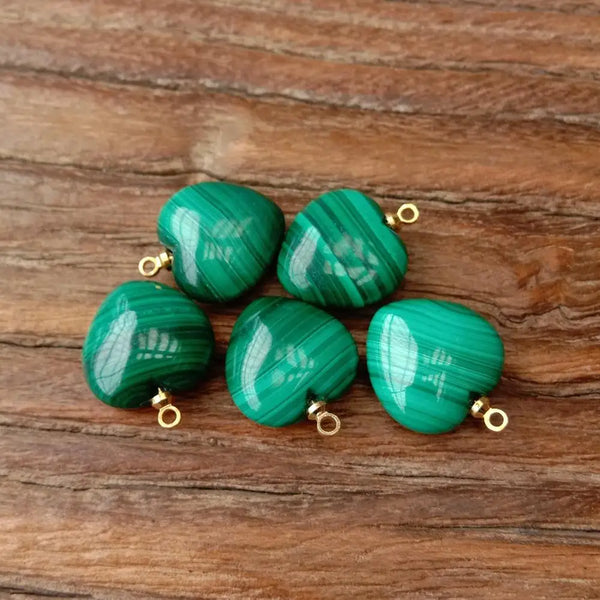 Green Malachite Heart Pendants-ToShay.org