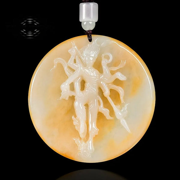 Yellow Jade Nezha Pendant-ToShay.org