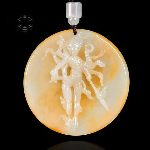 Yellow Jade Nezha Pendant-ToShay.org