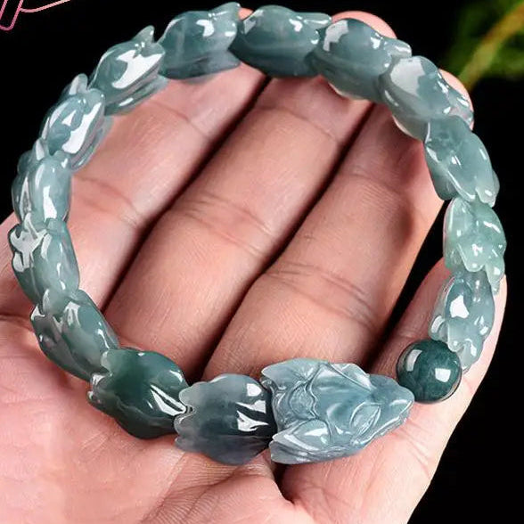 Blue Jadeite Dragon Bracelet-ToShay.org