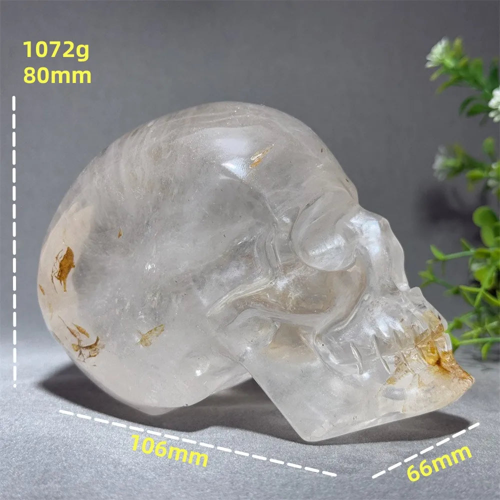 Clear Crystal Feather Skull-ToShay.org