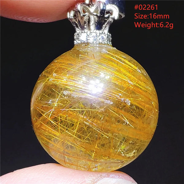 Gold Rutilated Quartz Pendant-ToShay.org