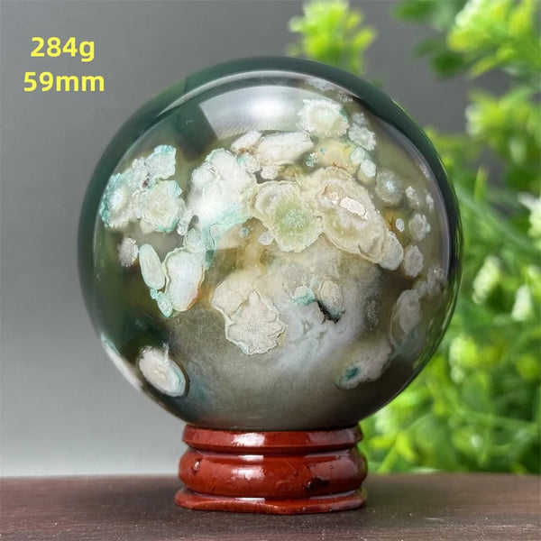 Green Cherry Blossom Agate Ball-ToShay.org