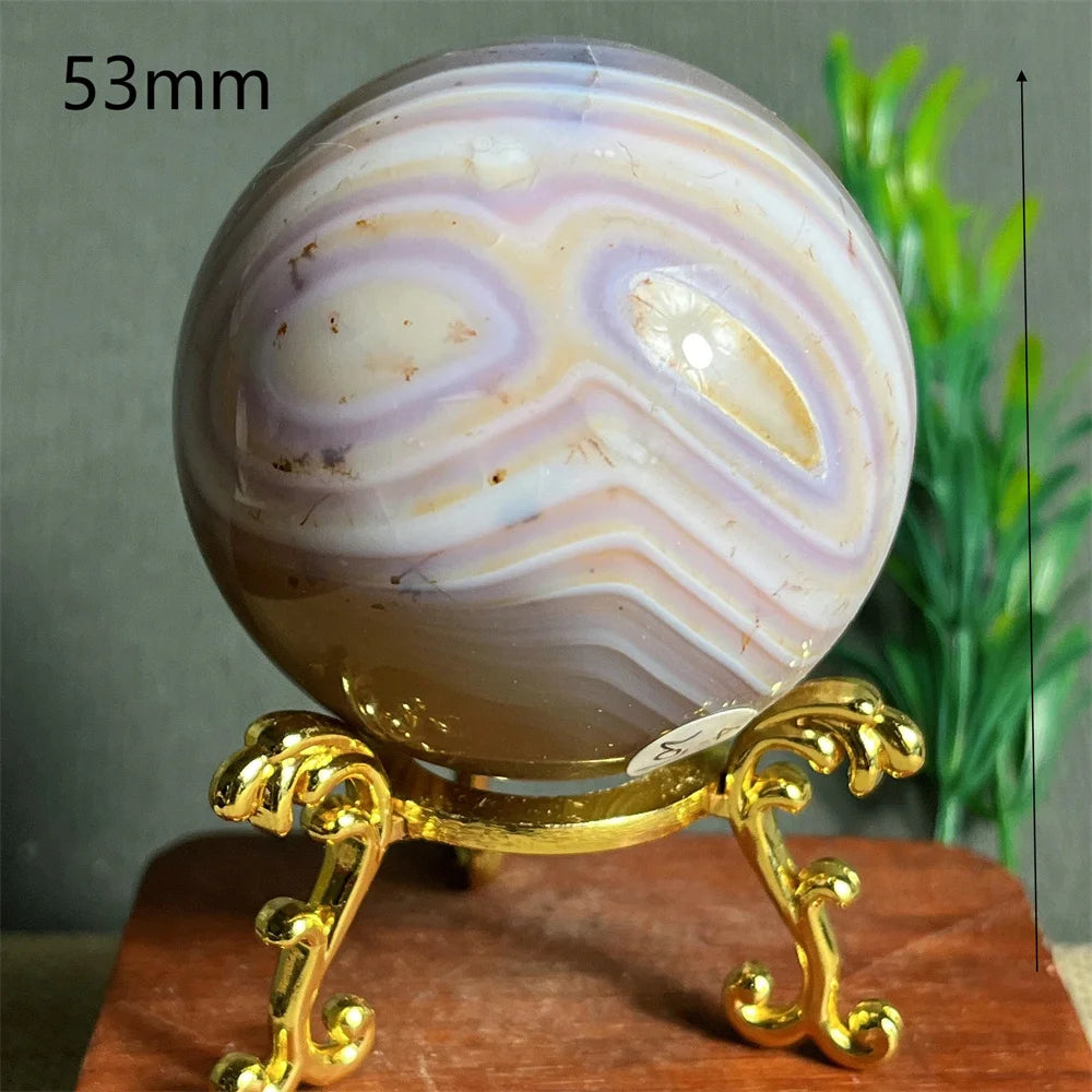 Green Purple Flower Agate Ball-ToShay.org