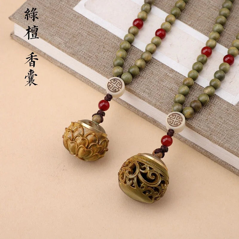 Green Sandalwood Lotus Beads-ToShay.org