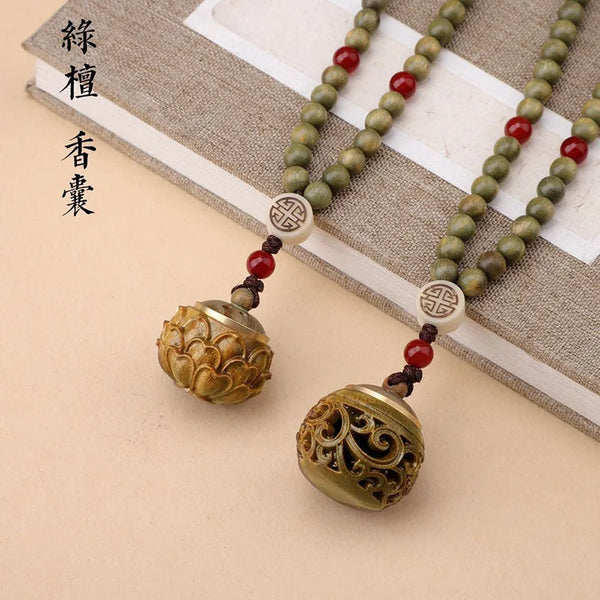 Green Sandalwood Lotus Beads-ToShay.org