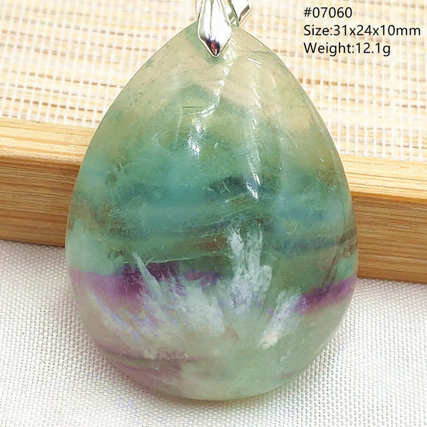 Green Feather Fluorite Pendant-ToShay.org