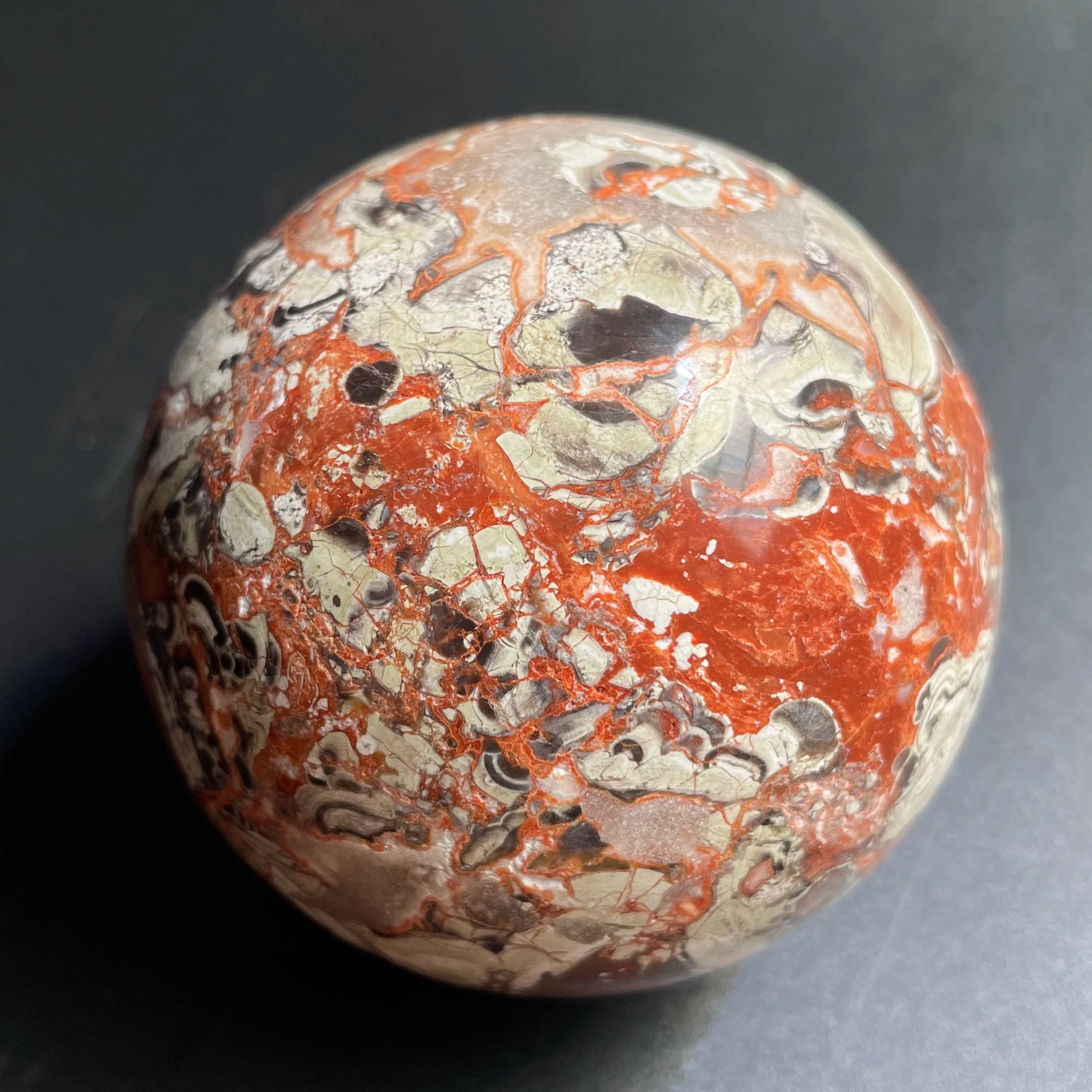 Orange Crazy Agate Ball-ToShay.org