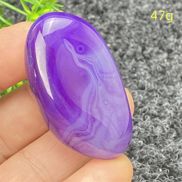 Purple Silk Agate Palm Stone-ToShay.org