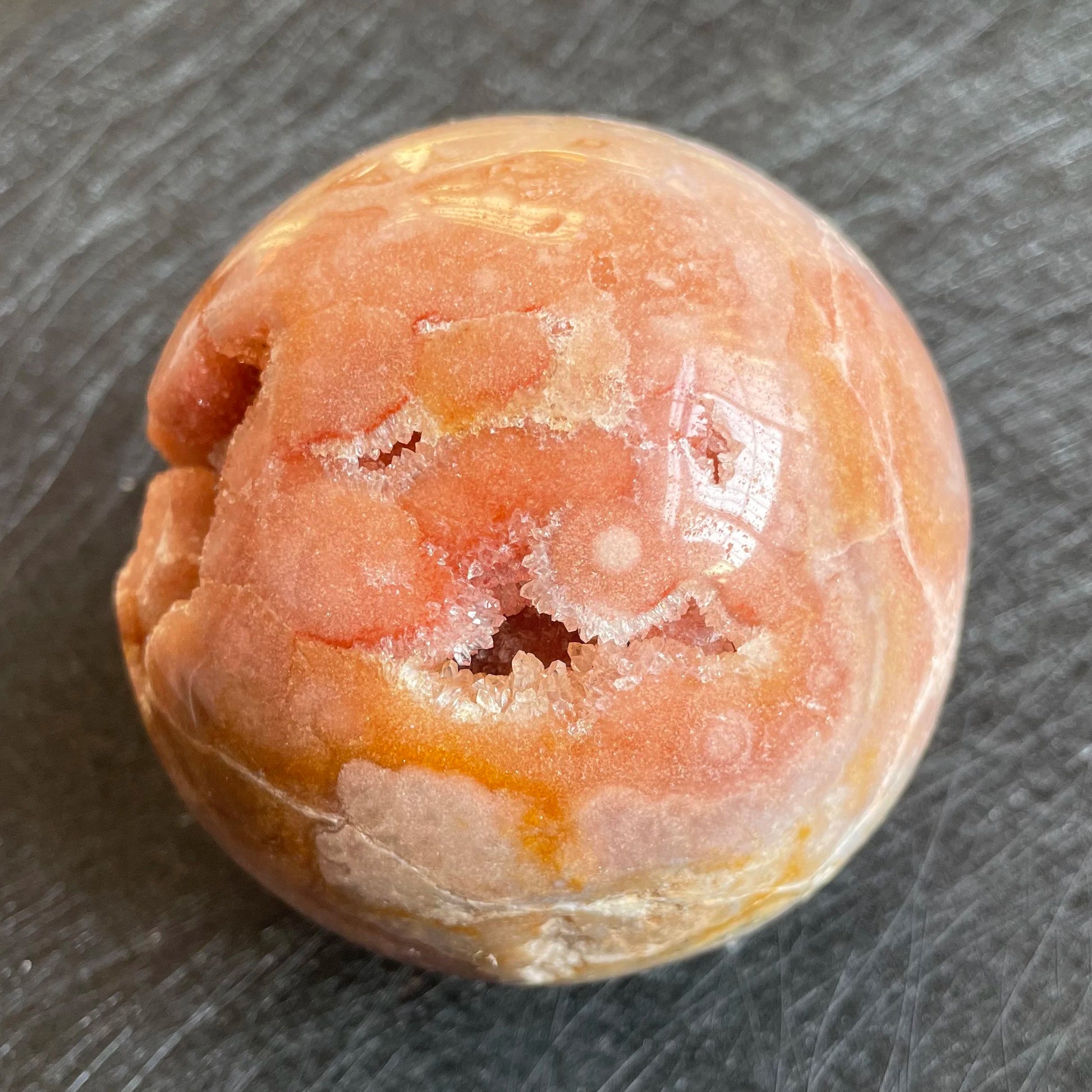 Pink Sakura Agate Cluster Ball-ToShay.org